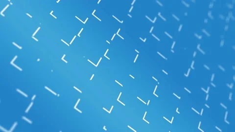 White striped lines on blue background are randomly moving with horizontal flow Stock Footage 141884307