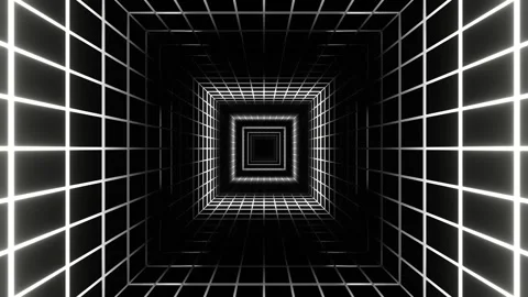 White Striped Neon Light in a Mesh Tunnel Background VJ Loop in 4K 库存影片 328358225