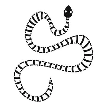 White striped snake icon, simple style 스톡 일러스트