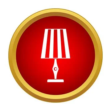 White striped table lamp icon illustration 스톡 일러스트