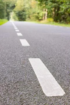 White stripes on the road Stock Photos
