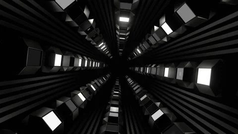 White Strobe Shape Tunnel Background VJ Loop in 4K Video stock 313819935