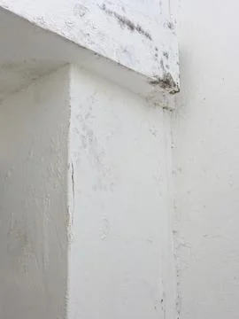 White structural corner with moisture and mold marks Stock Photos