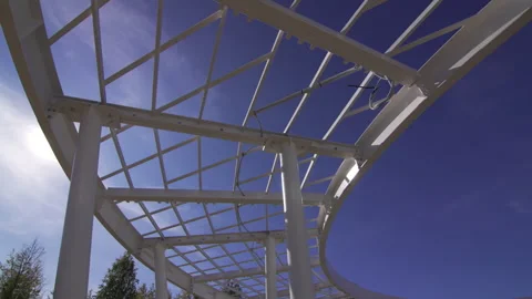 White structure gleams in sunlight commanding attention Stock Footage 268431344