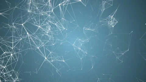 White structures on blue background.Abstract blockchain geometrical background Stock Footage 103120538