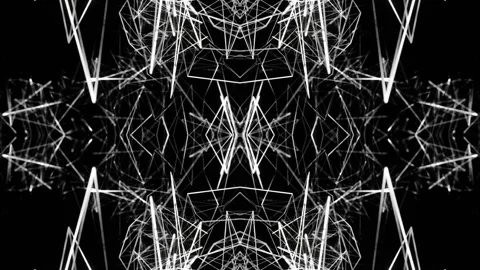 White Structures Kaleidoscope Background VJ Loop in 4K Видео 330303749
