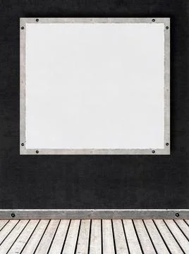 White stucco wall with a board for text Stock Photos