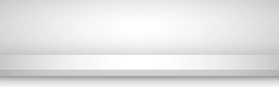 White studio table. Empty light background. White shelf for advertising. Design Stock Illustration