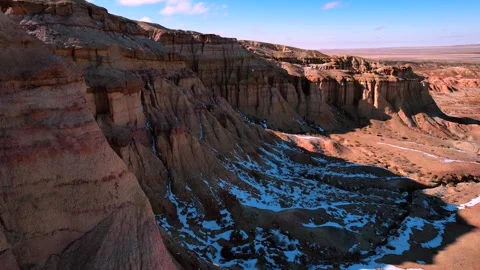 White Stupa Rock Formations In Gobi Desert Mongolia Scene Stock Footage 333527919