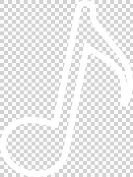 White stylized quaver note is being shown in flat design on transparent Stock Illustration