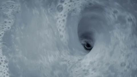 White Substance Washes Down Sink Stock Footage