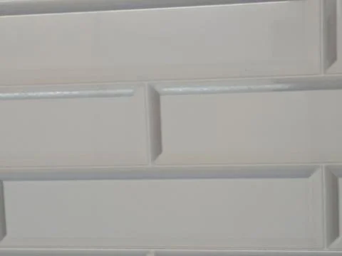 White Subway Tile Beveled Ceramic Pattern Background Texture Stock Photos