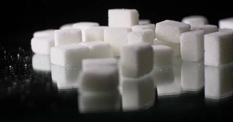 White Sugar Cane Cubes Glucose Sweetener Slowmo Stock Footage 53255107