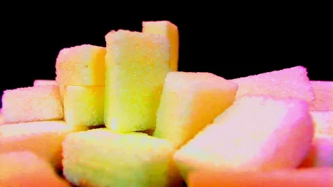 White Sugar Cane Cubes Glucose Sweetener Stock Footage 75942764