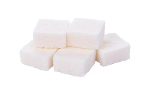 White sugar cube on white background Foto stock
