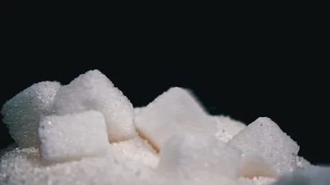 White Sugar Cubes Fall into Slow Motion Stock Footage 264116522