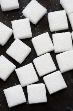 White sugar cubes Stock Photos