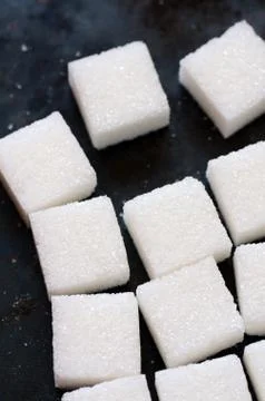 White sugar cubes Stock Photos