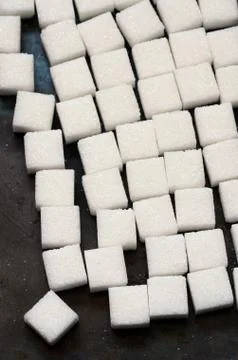 White sugar cubes Stock Photos