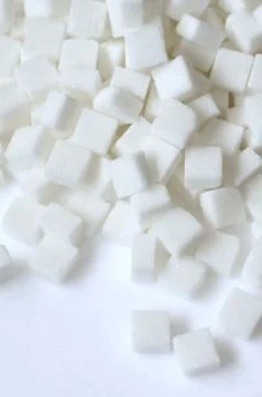 White sugar cubes Stock Photos