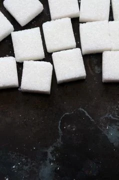 White sugar cubes Stock Photos