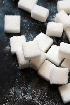 White sugar cubes Stock Photos