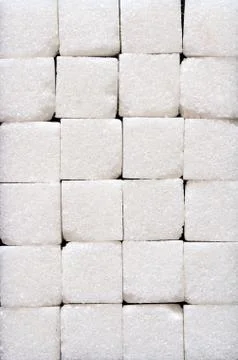 White sugar cubes Stock Photos