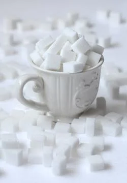 White sugar cubes Stock Photos