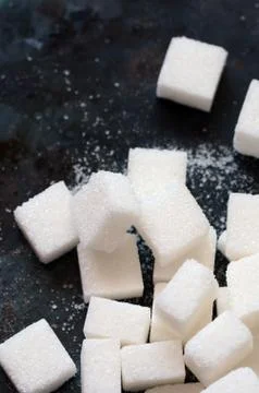 White sugar cubes Stock Photos