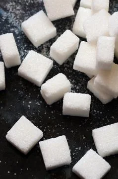 White sugar cubes Stock Photos