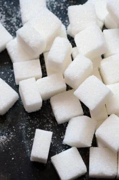 White sugar cubes Stock Photos