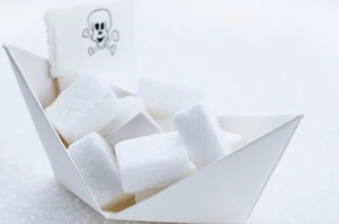 White sugar cubes Stock Photos