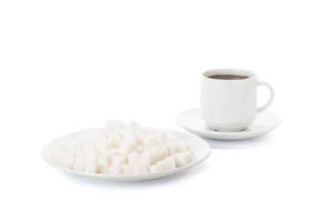 White sugar cubes Stock Photos