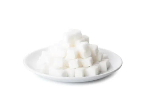 White sugar cubes Stockfoto's