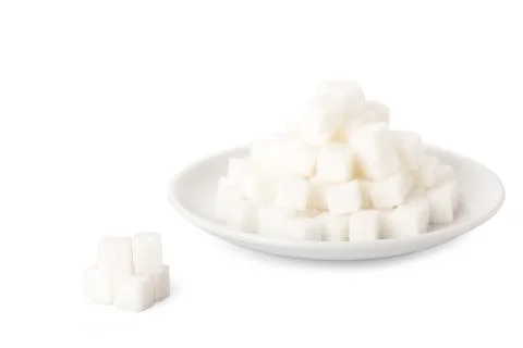 White sugar cubes Stock Photos