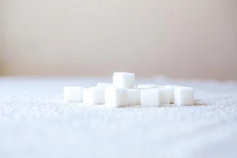 White Sugar Cubes Stock Photos