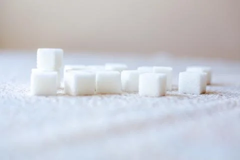 White Sugar Cubes Stock Photos