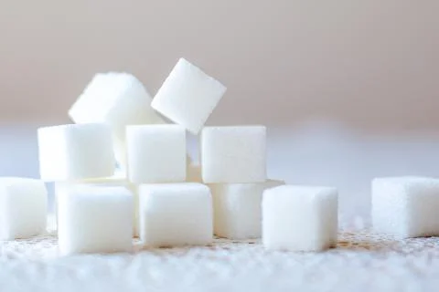 White Sugar Cubes Stock Photos