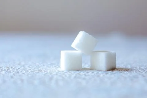 White Sugar Cubes Stock Photos