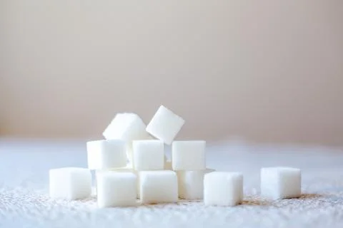 White Sugar Cubes Stock Photos