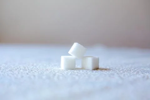 White Sugar Cubes Stock Photos