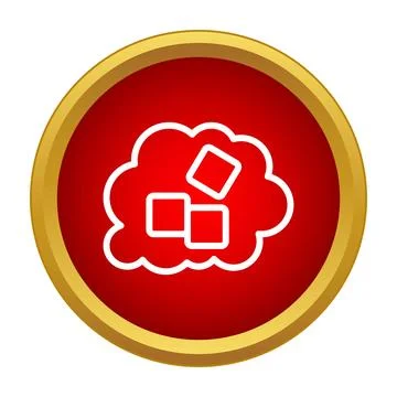 White sugar cubes in red cloud icon Stock Illustration