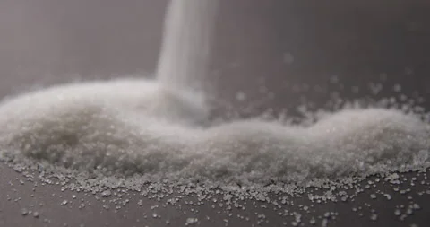 White sugar pouring slow motion in studio 4K pro res Video stock 273636352