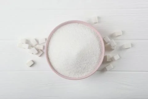 White sugar on the table Stock-Fotos