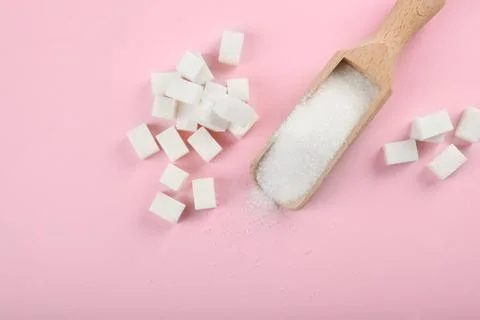 White sugar on the table Stockfoto's