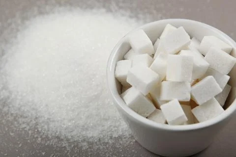 White sugar on the table Stock-Fotos