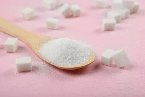 White sugar on the table Stock Photos