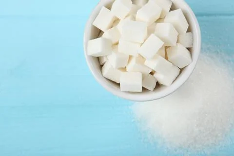 White sugar on the table Stock Photos