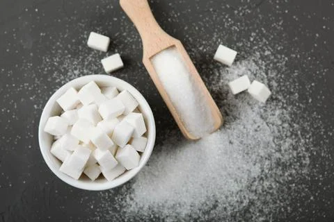 White sugar on the table Stock Photos