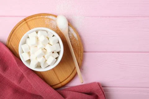 White sugar on the table Stock Photos